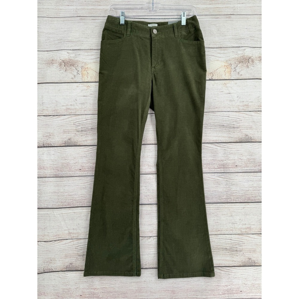 Chico's Vintage Cord Stacey RG Pants Women Size 0 Green Corduroy Relaxed Fit NEW